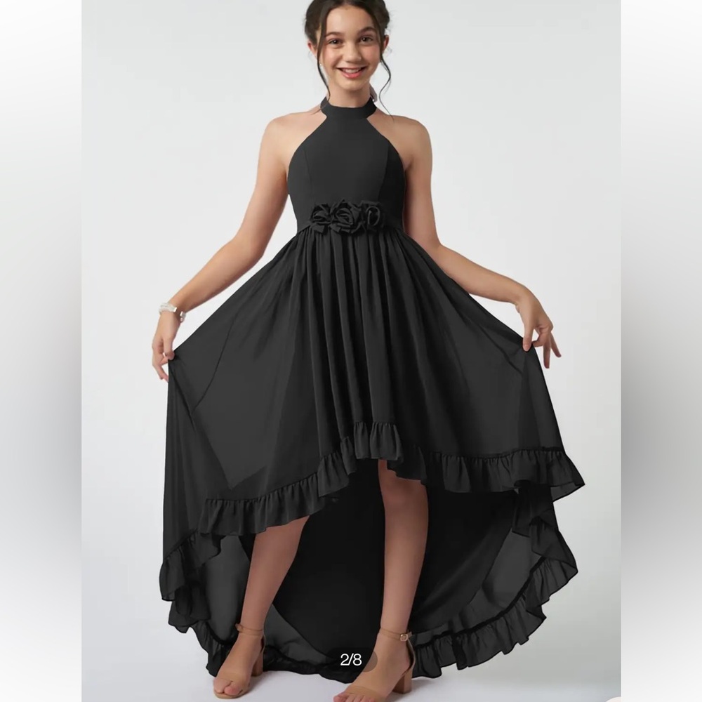 Azazie Hermione Junior Black Dress